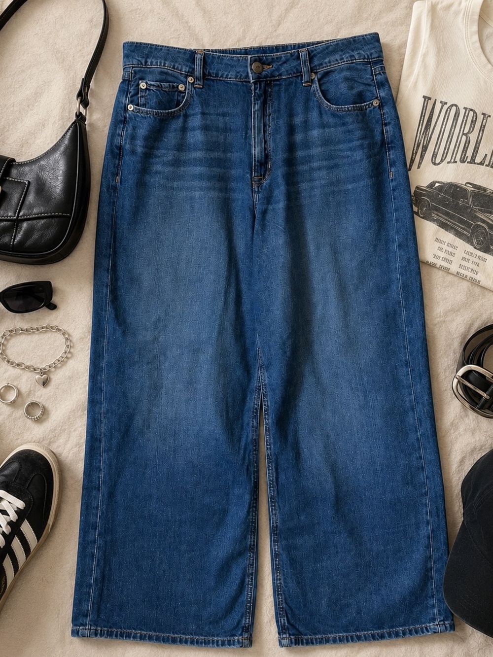 NWT  AEROPOSTALE Wide Leg Jeans Size 14 Blue Baggy‎ Slouchy Casual Edgy Comfy
